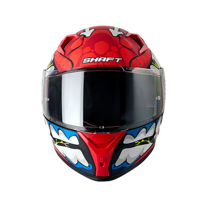 CASCO SHAFT SH-526SP DANO MATE NEGRO ROJO VISOR PLATA