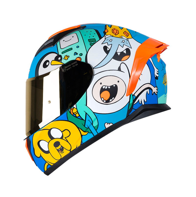 CASCO SHAFT SH-582SP ADVENTURE TIME AZUL AMARILLO IRIDIUM