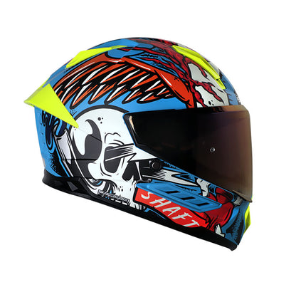 CASCO SHAFT SH-595 OLD SKULL MATE AZUL ROJO VISOR IRIDIUM