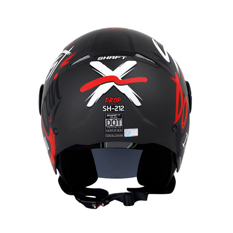 CASCO SHAFT SH-212 DROP MATE NEGRO ROJO VISOR HUMO