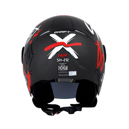 CASCO SHAFT SH-212 DROP MATE NEGRO ROJO VISOR HUMO