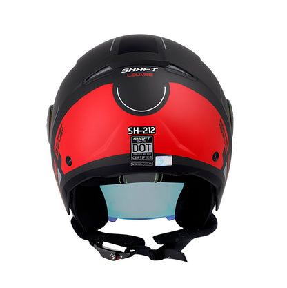 CASCO SHAFT SH-212 LOUVRE MATE NEGRO ROJO VISOR HUMO