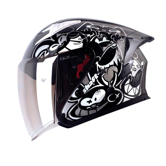 CASCO SHAFT SH-226GT ANYMANIAC GRIS OSCURO BLANCO IRIDIUM