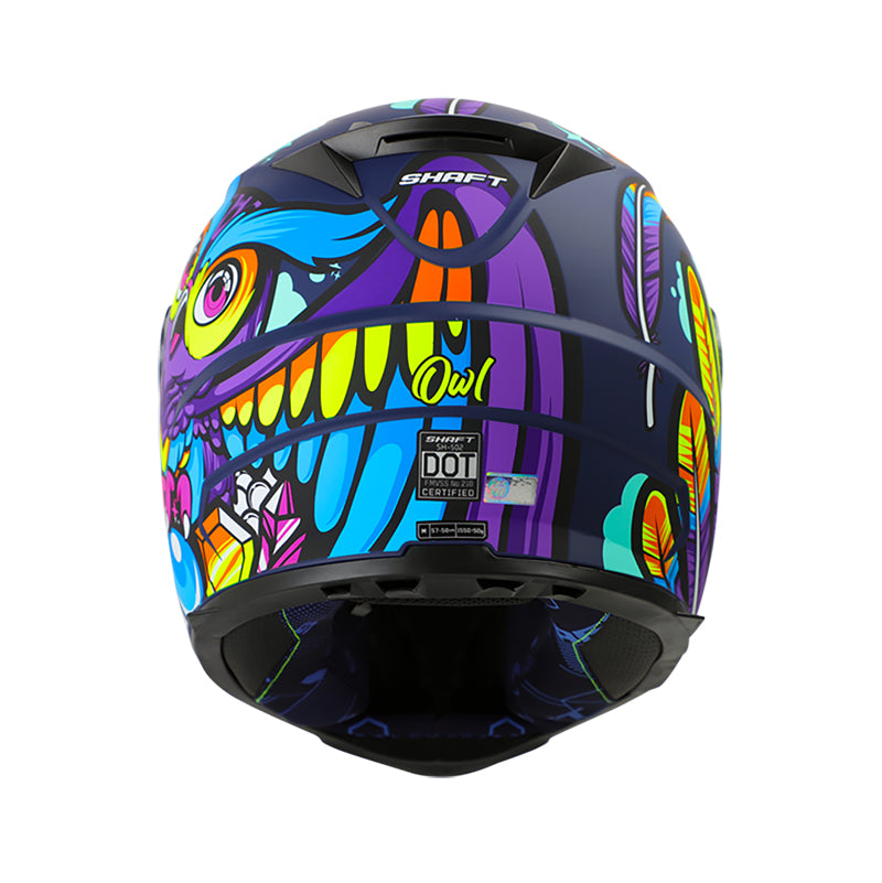 CASCO SHAFT SH-502 OWL AZUL NAVY AMARILLO NEON