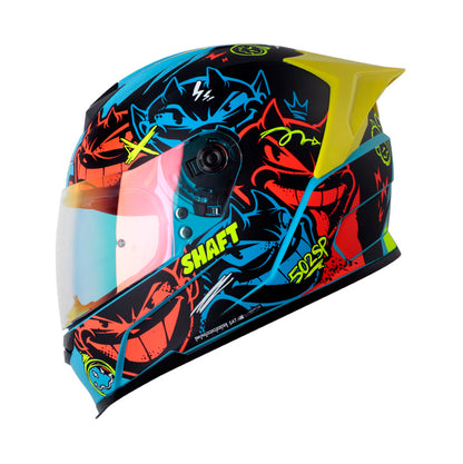 CASCO SHAFT SH-502SP DEVIL MATE AZUL NARANJA NEON