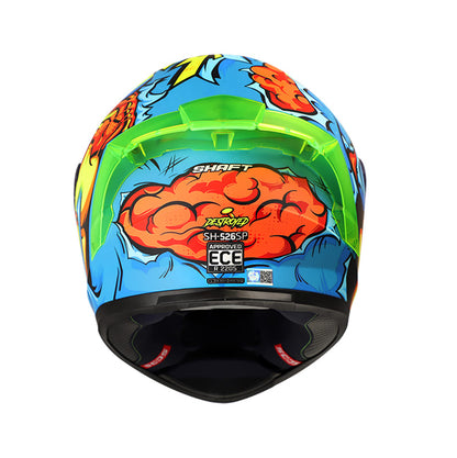 CASCO SHAFT SH-526SP DESTROYED MATE AZUL AMARILLO NEON