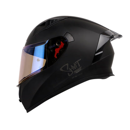 CASCO SHAFT SH-526SP SOLID MATE NEGRO7 VISOR IRIDIUM AZUL