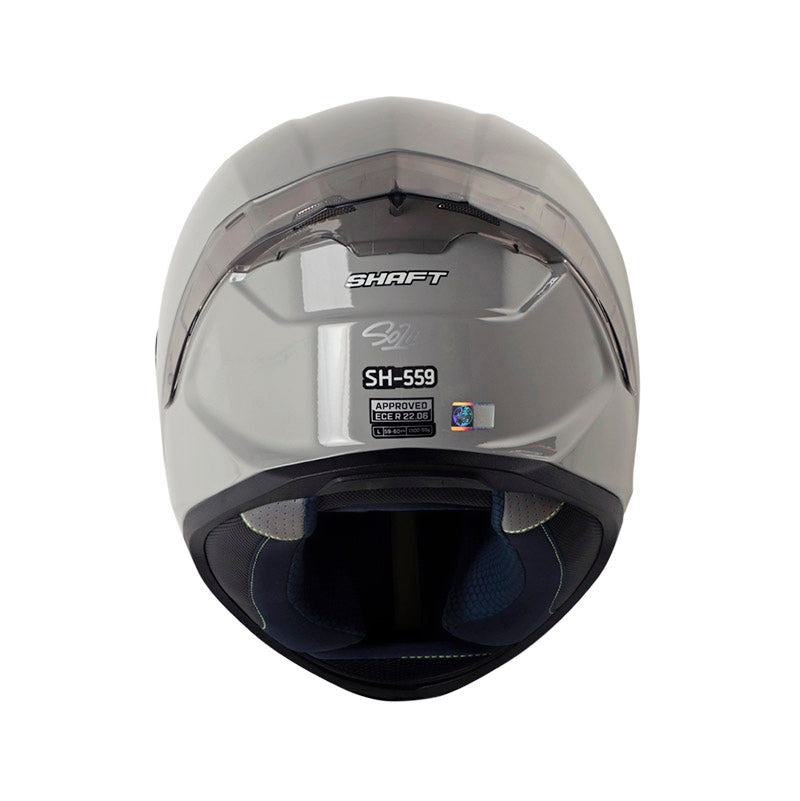 CASCO SHAFT SH-559 SOLID GRIS PLATA VISOR IRIDIUM NARANJA