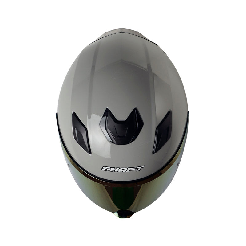 CASCO SHAFT SH-559 SOLID GRIS PLATA VISOR IRIDIUM NARANJA