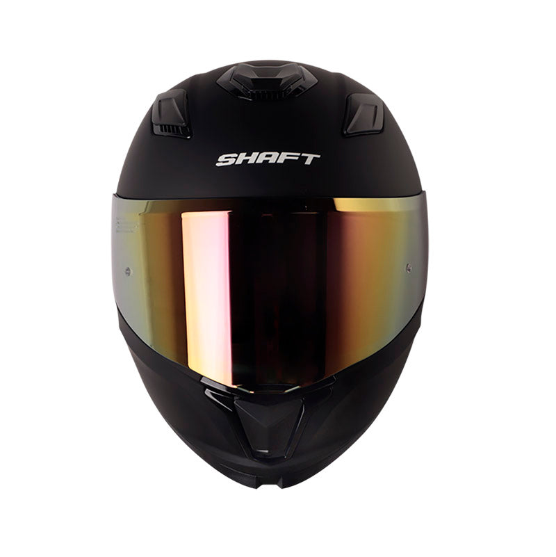 CASCO SHAFT SH-559 SOLID MATE NEGRO ROJO VISOR IRIDIUM ROJO