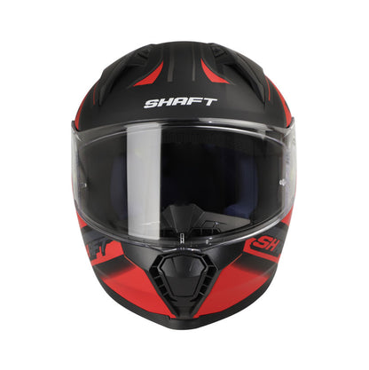 CASCO SHAFT SH-560 DRAME MATE NEGRO ROJO VISOR TRANSPARENTE
