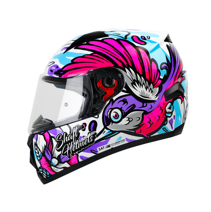 CASCO SHAFT SH-581EVO COLIBRI BLANCO MORADO NEON