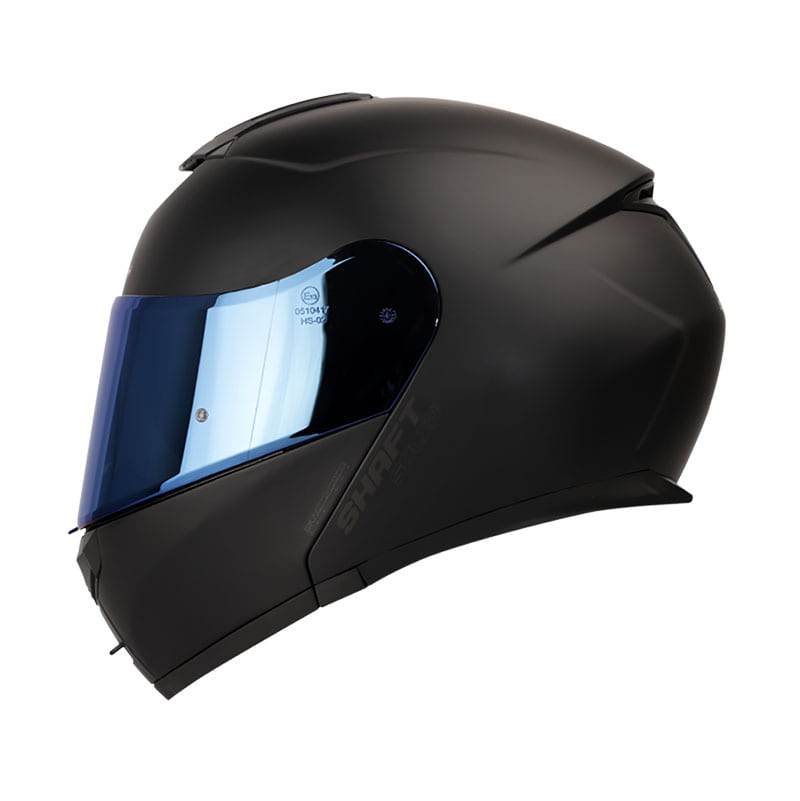 CASCO SHAFT SH-3910DV SOLID MATE NEGRO VISOR IRIDIUM AZUL