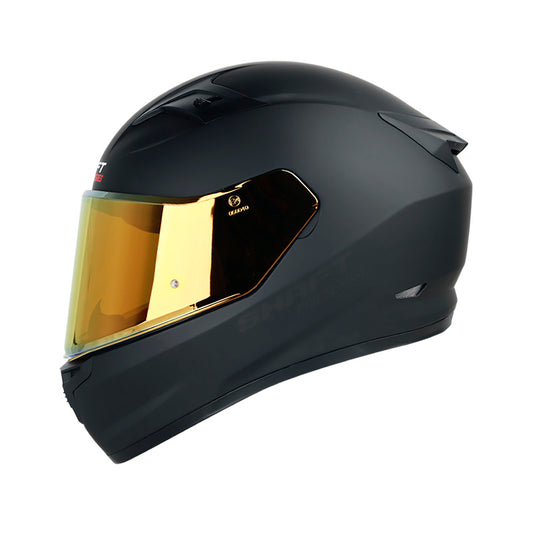 CASCO SHAFT SH-545PRO SOLID MATE NEGRO VISOR DORADO