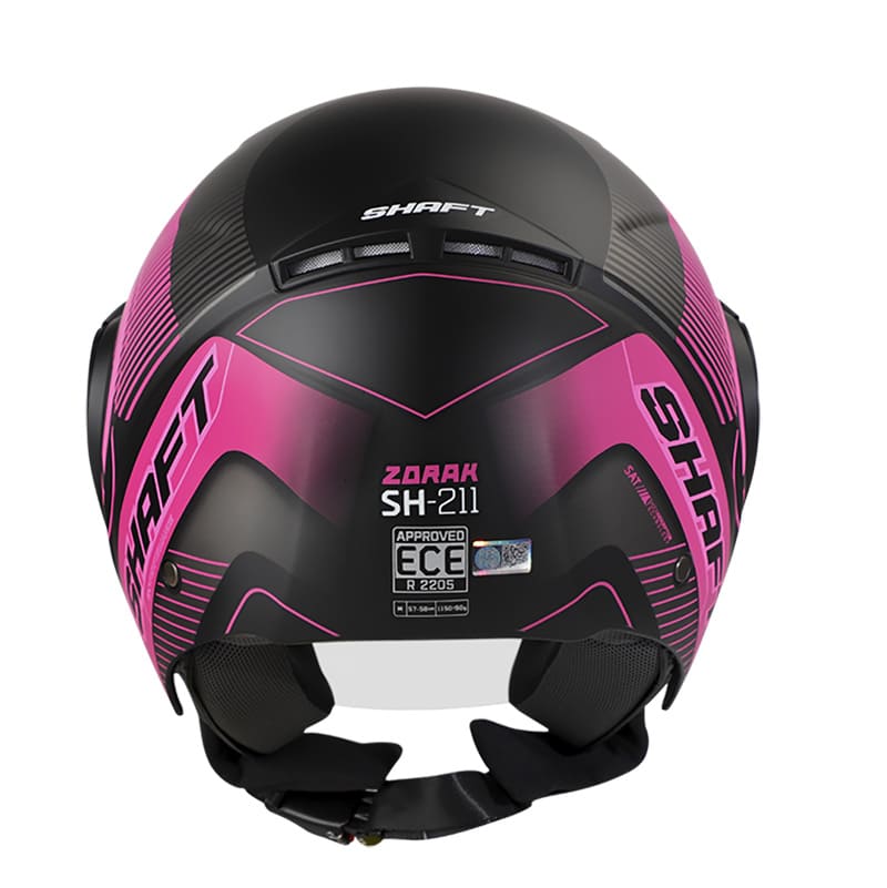 CASCO SHAFT SH-211 ZORAK MATE NEGRO FUCSIA NEON