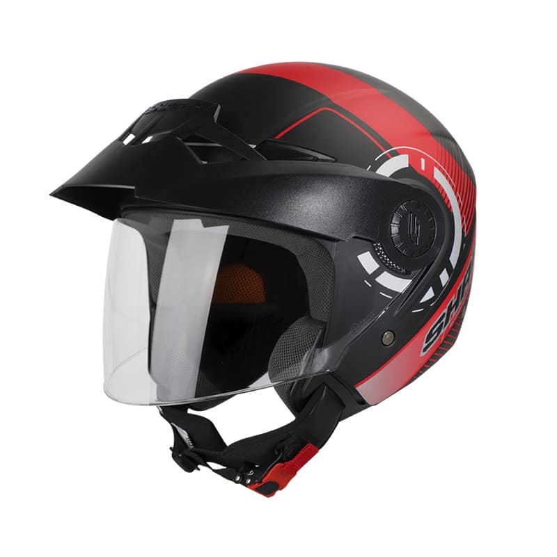 CASCO SHAFT SH-211 ZORAK MATE NEGRO ROJO