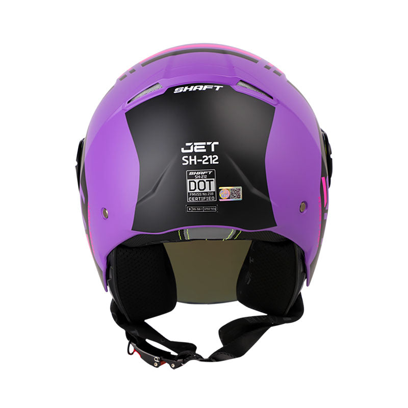 CASCO SHAFT SH-212 JET MATE MORADO NEON FUCSIA VISOR IRIDIUM