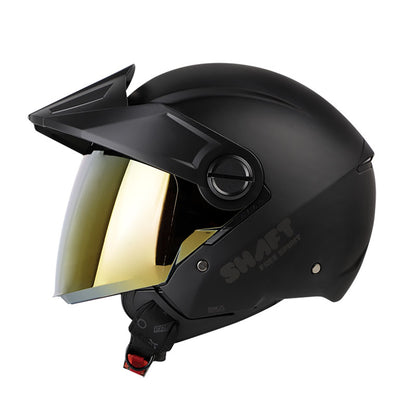 CASCO SHAFT SH-212 SOLID MATE NEGRO NEGRO VISOR DORADO