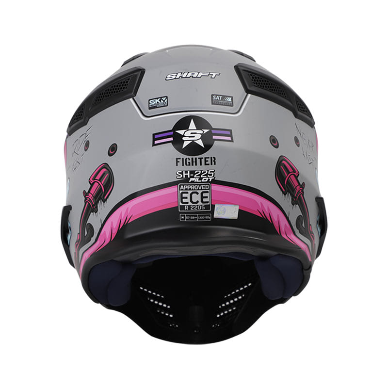 CASCO SHAFT SH-225 FIGHTER MATE GRIS MORADO VISOR IRIDIUM