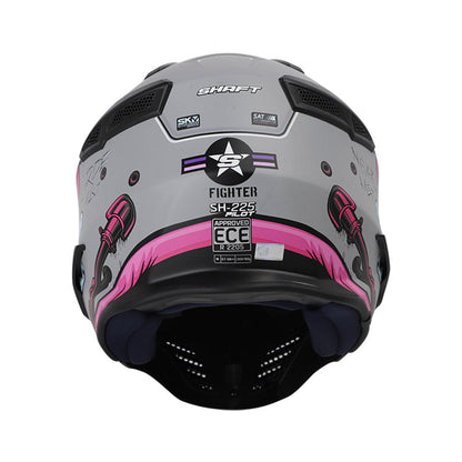 CASCO SHAFT SH-225 FIGHTER MATE GRIS MORADO VISOR IRIDIUM