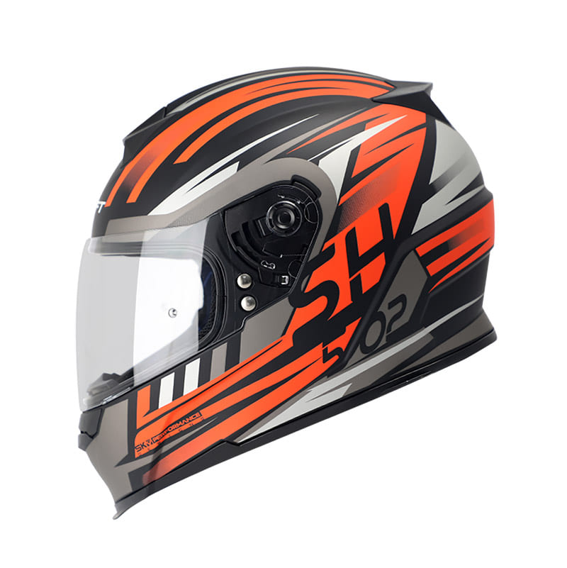 CASCO SHAFT SH-502 WATA MATE NEGRO NARANJA NEON
