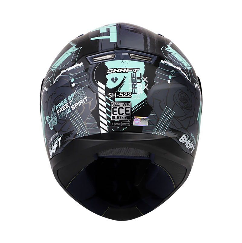 CASCO SHAFT SH-522 FREE SOUL MATE NEGRO TURQUESA VISOR HUMO