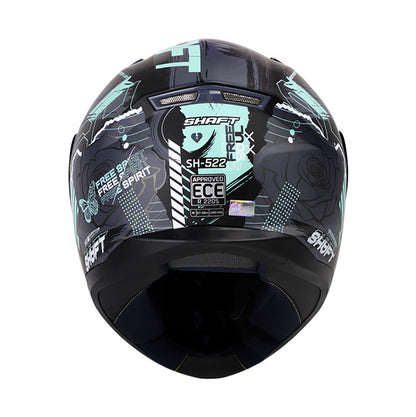 CASCO SHAFT SH-522 FREE SOUL MATE NEGRO TURQUESA VISOR HUMO