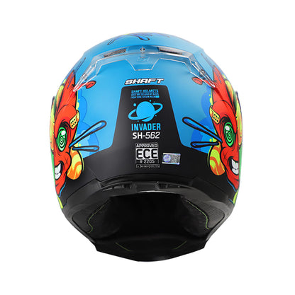 CASCO SHAFT SH-562 INVADER MATE AZUL NARANJA NEON