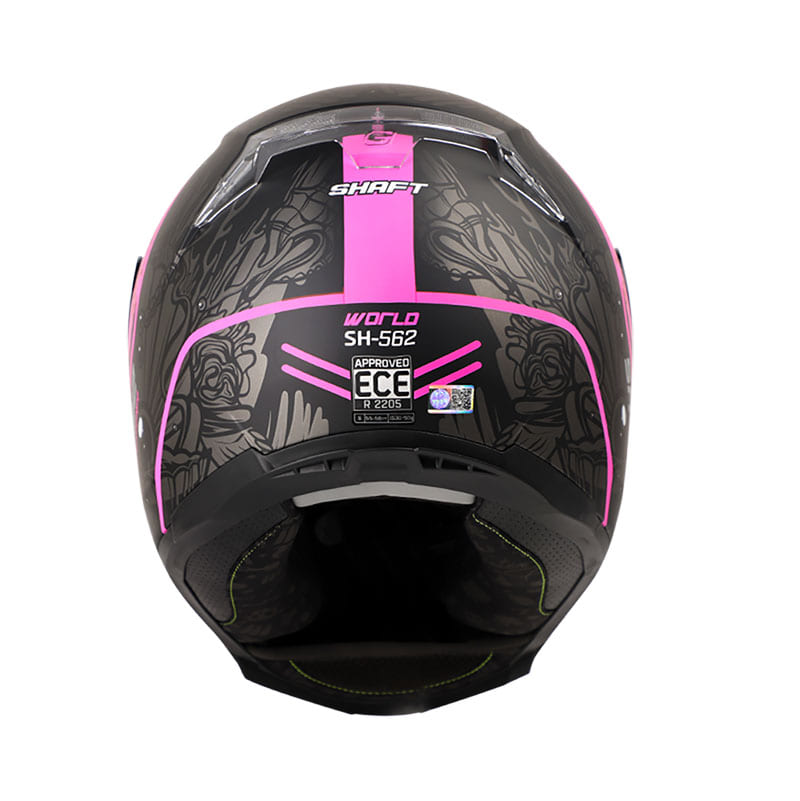 CASCO SHAFT SH-562 WORLD MATE NEGRO FUCSIA NEON VISOR HUMO