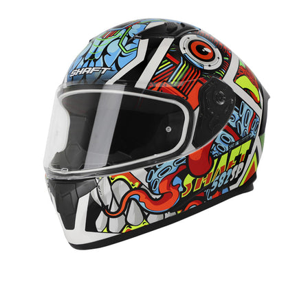 CASCO SHAFT SH-582SP COMIC MONSTER NEGRO NARANJA NEON