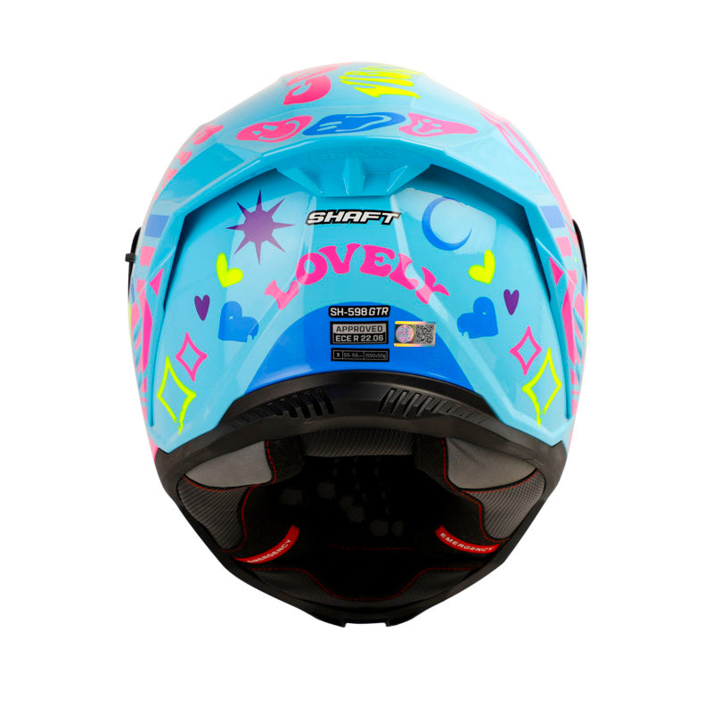 CASCO SHAFT SH-598GTR LOVELY AZUL FUCSIA VISOR IRIDIUM AZUL