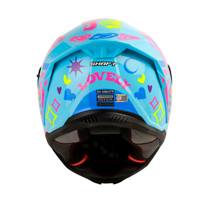 CASCO SHAFT SH-598GTR LOVELY AZUL FUCSIA VISOR IRIDIUM AZUL