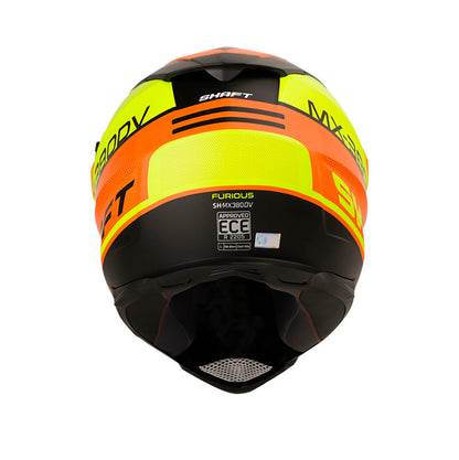 CASCO SHAFT SH-MX380DV FURIOUS MATE NARANJA NEON AMARILLO