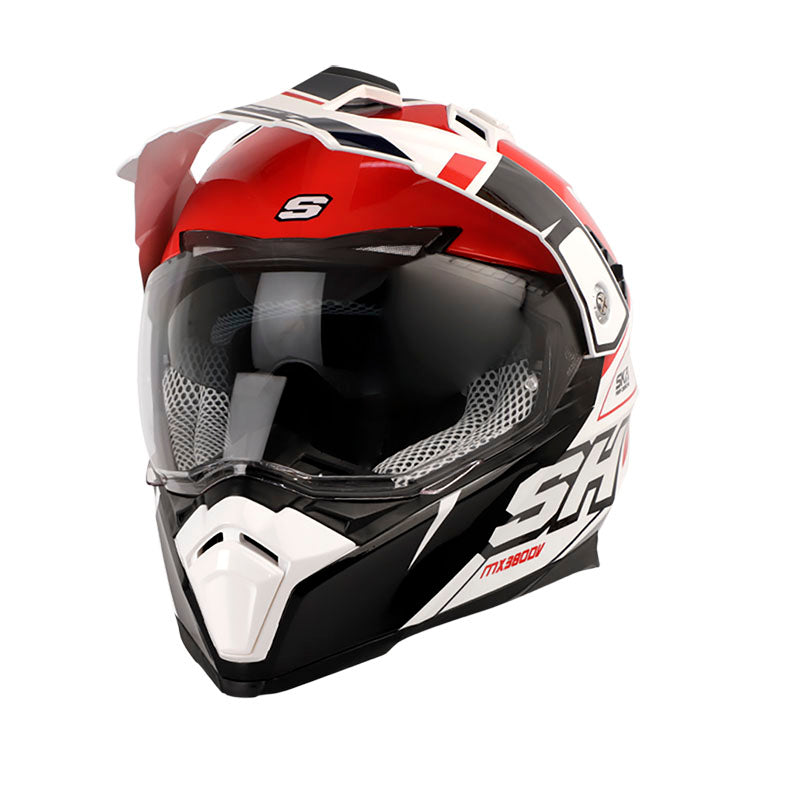 CASCO SHAFT SH-MX380DV REBEL BLANCO ROJO