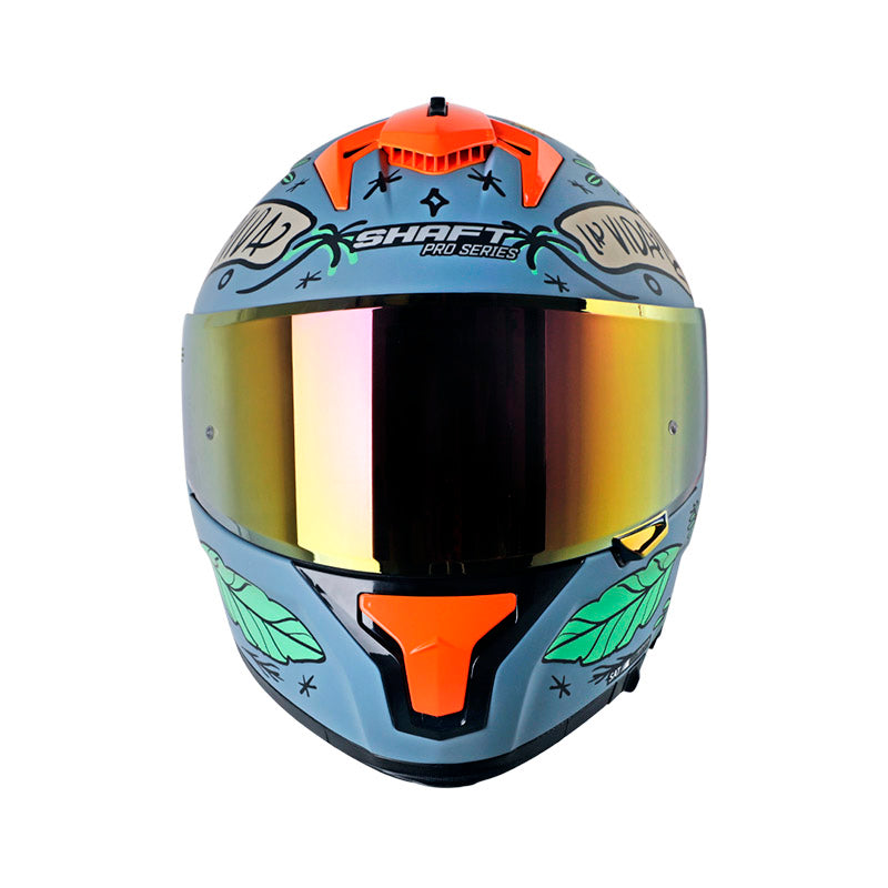 CASCO SHAFT SH-610DV PRO LA BUENA VIDA MATE AZUL VERDE