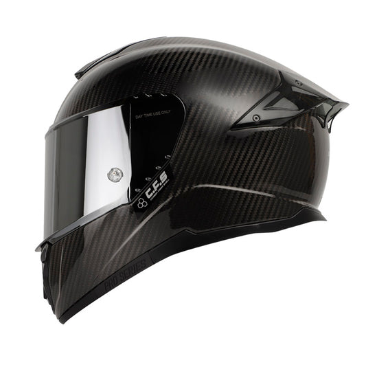 CASCO SHAFT SH-620CEVO SOLID 3K CARBON NEGRO VISOR PLATA