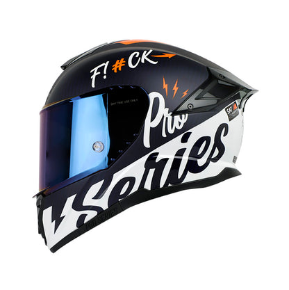 CASCO SHAFT SH-620C EVO APEX PRO NEGRO AZUL NARANJA PLATA