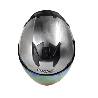 CASCO SHAFT SH-235DV PRO SOLID MATE PLATA VISOR IRIDIUM ROJO