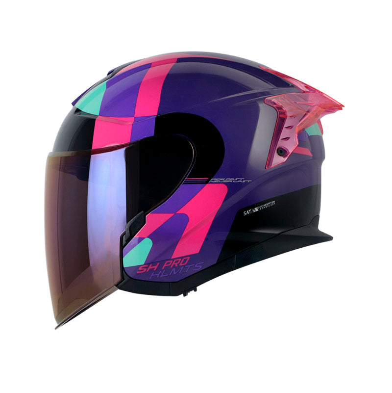 CASCO SHAFT SH-240DV PRO TRAMER MORADO FUCSIA VISOR IRIDIUM