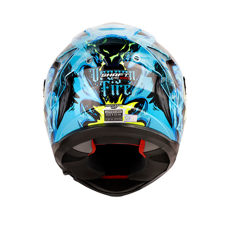 CASCO SHAFT SHPRO-610EVO DRAGON FIRE AZUL AMARILLO NEON