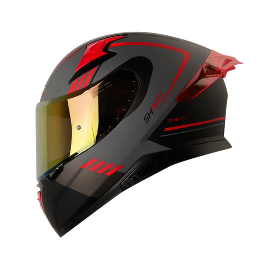 CASCO SHAFT SH-612DV PRO AURA MATE GRIS ROJO VISOR IRIDIUM