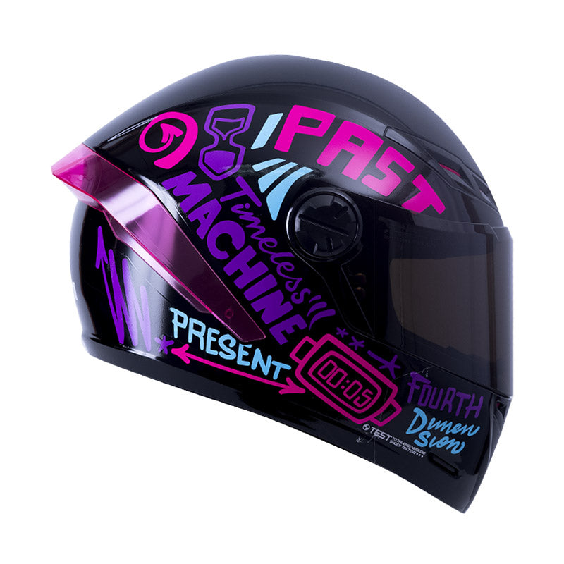 CASCO ICH ICH-501SP TIME TRAVEL NEGRO FUCSIA VISOR HUMO