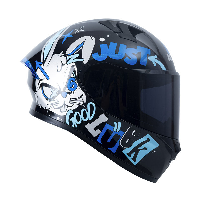 CASCO ICH ICH-503 KIT N BUN NEGRO AZUL VISOR HUMO