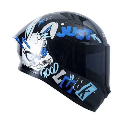 CASCO ICH ICH-503 KIT N BUN NEGRO AZUL VISOR HUMO