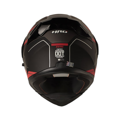CASCO HRO HRO-3400DV EVO SWAG MATE NEGRO ROJO VISOR HUMO
