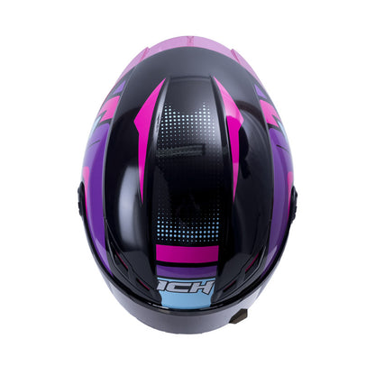 CASCO ICH ICH-501SP KOZKU NEGRO FUCSIA NEON VISOR HUMO