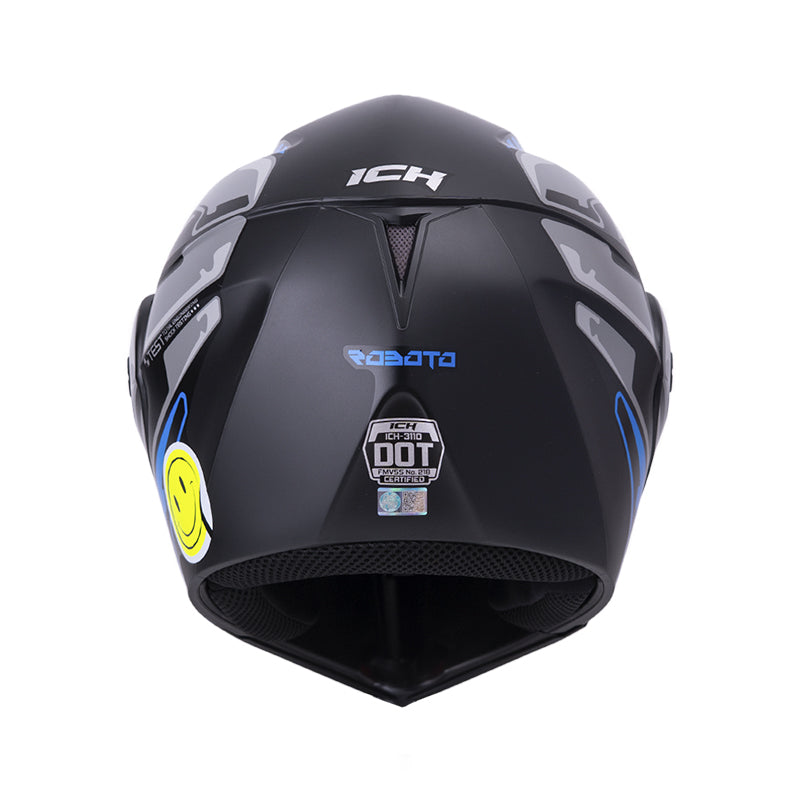 CASCO ICH ICH-3110DV ROBOTO NEGRO GRIS VISOR AZUL
