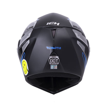 CASCO ICH ICH-3110DV ROBOTO NEGRO GRIS VISOR AZUL