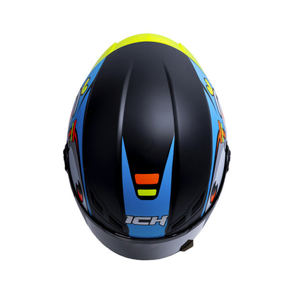 CASCO ICH ICH-501SP GUMMY MATE NEGRO AZUL VISOR HUMO
