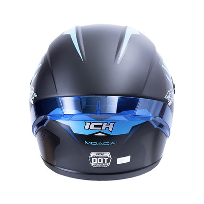 CASCO ICH ICH-501SP MOACA MATE NEGRO AZUL VISOR HUMO
